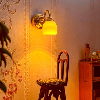 1:12 casă de Păpuși în Miniatură Lampă de Perete LED Semicerc Lumina Casa Papusa Accesorii de Iluminat Acasă Model Decor Jucărie
