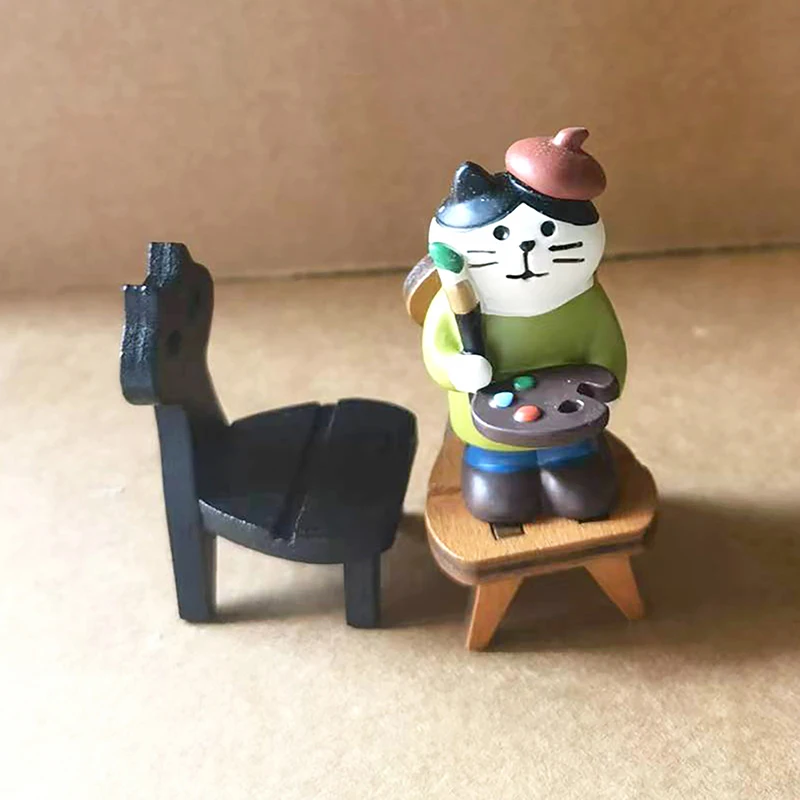 1 BUC din Lemn Forma Cat de Mic Scaun Scaun Mobilier Model de Jucărie, Păpuși Miniaturale de Mobilier DIY Scaun Forma de Suport de Telefon Mobil - 3