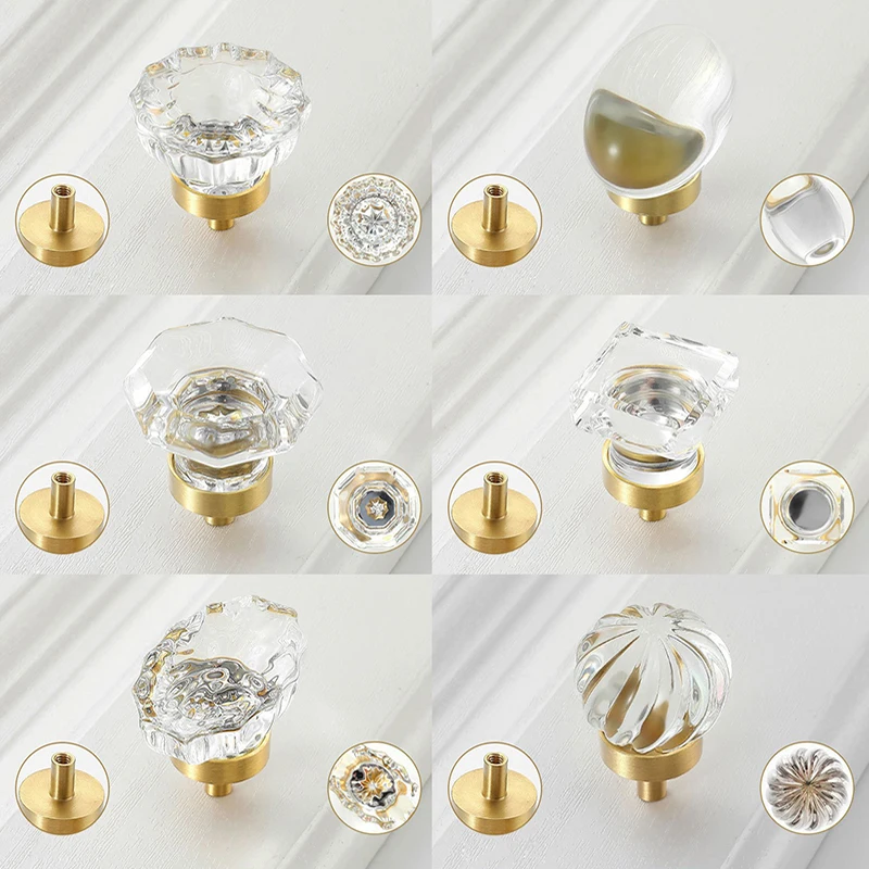 1 buc Nou Cristal de Sticlă Butoane în Formă de Diamant Design Dulap Sertar Trage Dulap de Bucatarie Dulap Ușă Mânere Hardware - 0