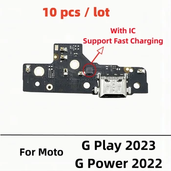 10 Buc/Lot USB Încărcător Conector Dock Bord Portul de Încărcare Cablu Flex Pentru Motorola Moto G Putere 2022 Juca 2023