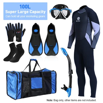100L Mesh Textil Geanta pentru Scuba Diving Snorkeling, Înot Plaja Geanta pentru Echipamente de Snorkeling 29.5