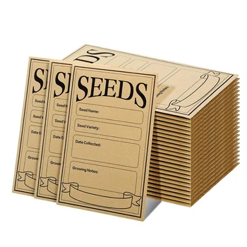 100buc Semințe Plicuri 3.1X4.7 Inch, Semințe De Plicuri De Hârtie Maro Pachete De Semințe Plicuri Pentru Depozitarea De Legume Ușor De Utilizat