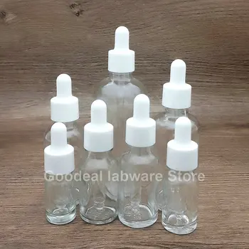 10buc 5 ml la 100 ml din Sticlă Transparentă Dropper Sticle Cu Capac Alb de Laborator Ulei Esențial Mostra de Parfum Sticla de Aromoterapie