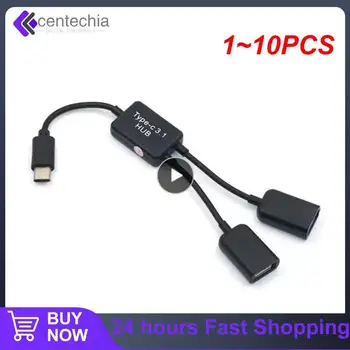 1~10BUC Micro USB / Tip C la 2 OTG Dual Port HUB Cablu Y Splitter Micro-USB Tip-C Adaptor Convertor pentru Tableta Android Mouse-ul