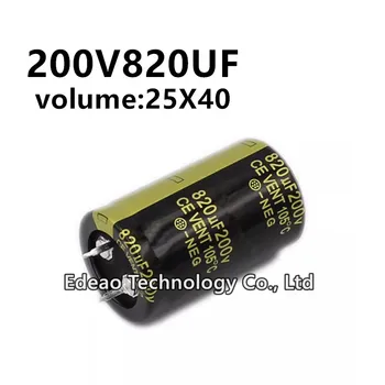 2 buc/lot 200V 820UF 200V820UF 820UF200V volum: 25x40 mm amplificator audio de putere invertor de aluminiu electrolitic condensator