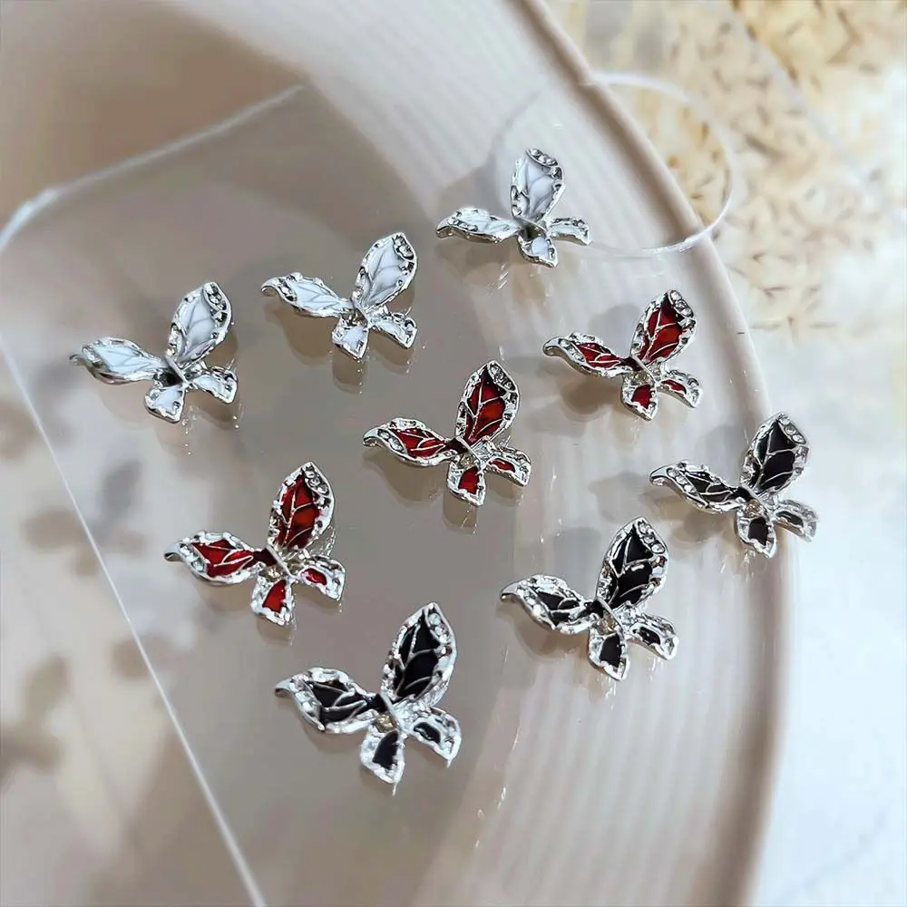 2 buc/set Unghii Consumabile Fluture Decoratiuni de Unghii Alb Roșu Negru de Metal de Unghii Farmece Fluture Unghii Accesorii Aripi de Fluturi - 3