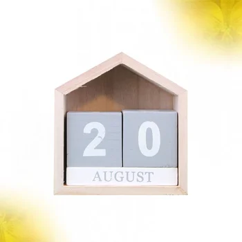 2022 Birou din Lemn Blocuri Calendar Perpetuu Masa de zi cu Zi Calendar Rustic Luna Data Anuale Planificator Calendar pentru Biroul de Acasă Decor