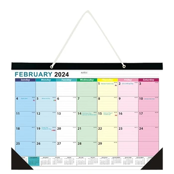 2023-2024 Organizarea Desktop Calendar De Perete Reglementate Blocuri Camera De Zi 18 Lunare De Culoare Amestecat Cu Cârlig Agățat De Birou De Familie