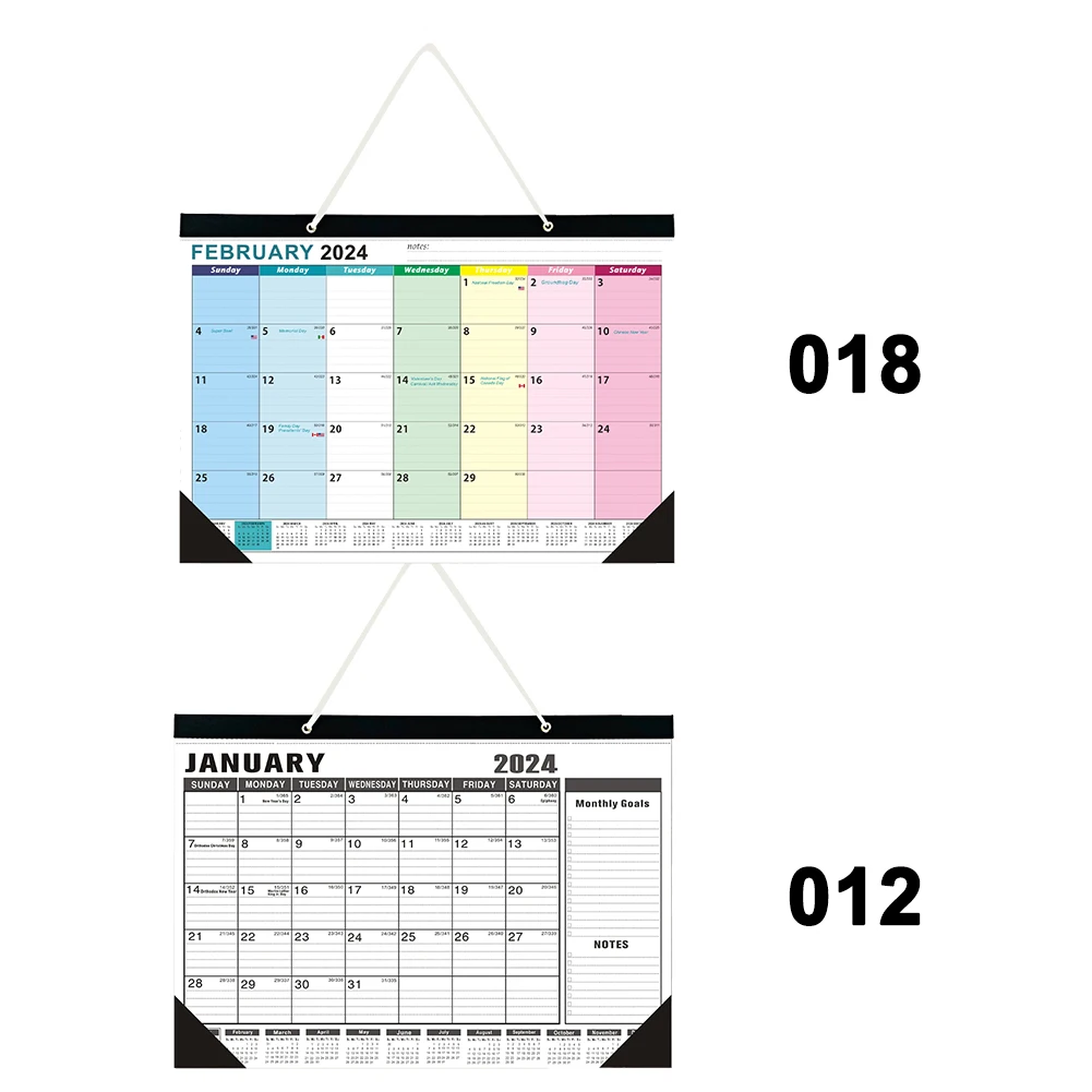 2023-2024 Organizarea Desktop Calendar De Perete Reglementate Blocuri Camera De Zi 18 Lunare De Culoare Amestecat Cu Cârlig Agățat De Birou De Familie - 1