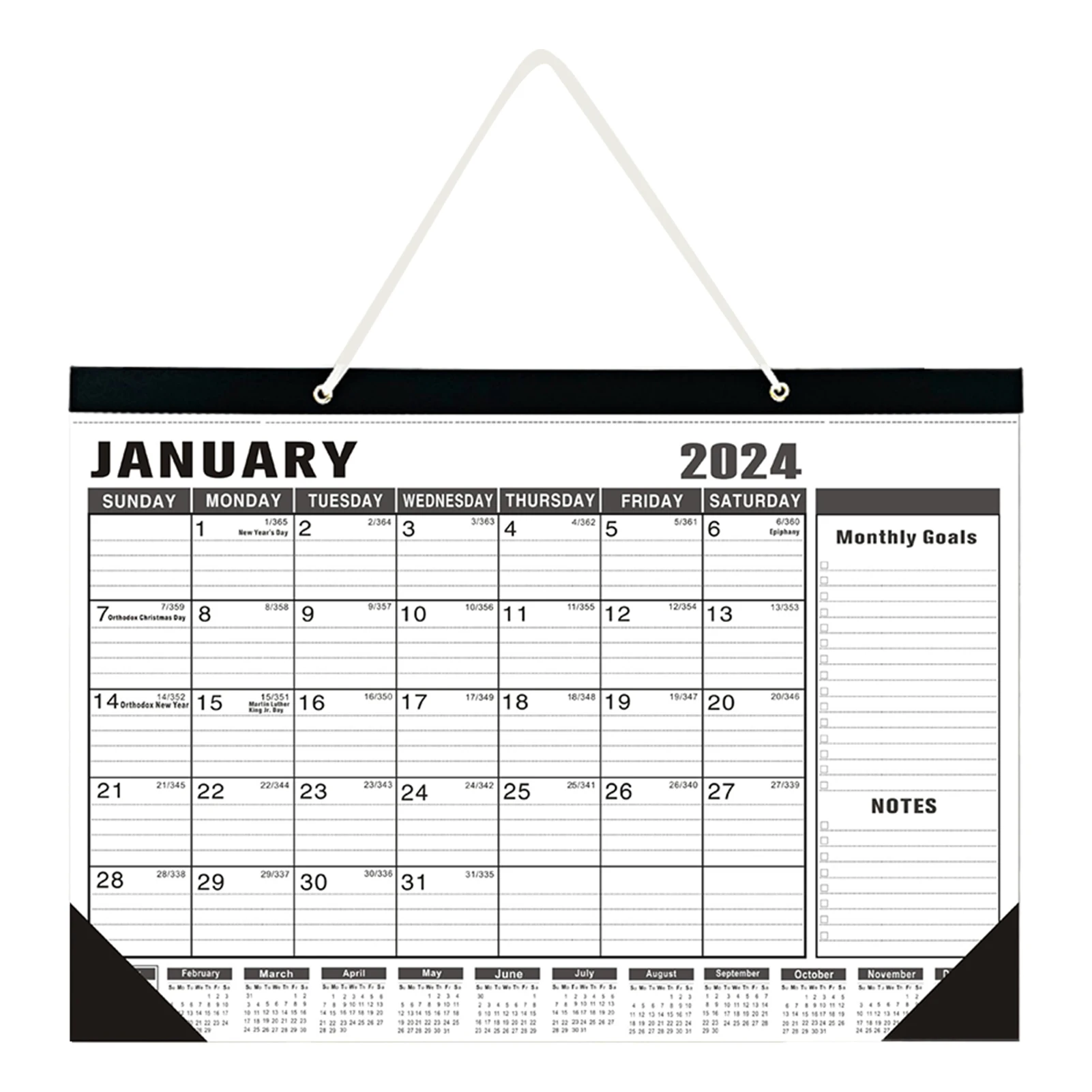 2023-2024 Organizarea Desktop Calendar De Perete Reglementate Blocuri Camera De Zi 18 Lunare De Culoare Amestecat Cu Cârlig Agățat De Birou De Familie - 2