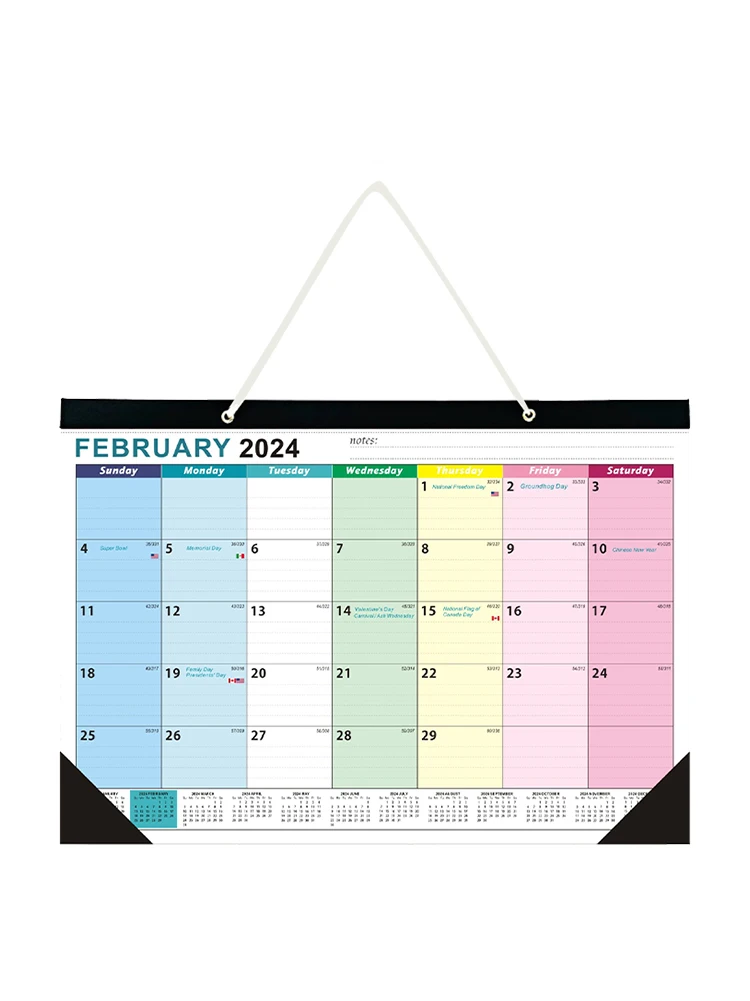 2023-2024 Organizarea Desktop Calendar De Perete Reglementate Blocuri Camera De Zi 18 Lunare De Culoare Amestecat Cu Cârlig Agățat De Birou De Familie - 3