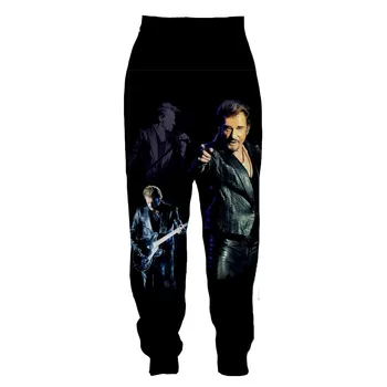 2023 Nou Franța Populare Cântărețul Johnny Hallyday 3d Print Pantaloni Bărbați Femei Moda sa faci Jogging Pantaloni Casual Pantaloni Sport
