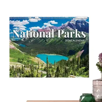 2024 Parcuri Naționale Calendar Opera De Arta Hangable Arta De Perete Calendar Lunar, Cu Imagini De Parcuri Naționale 2024 Cameră Ornamente Pentru