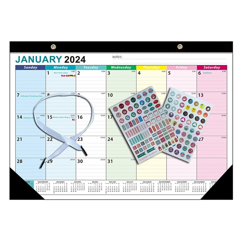 2024 Calendar Calendar De Perete 2024 - 2025, 18 Luni Calendar De Perete Din Ianuarie 2024 - Iunie 2025, Agățat Cârlig - 3