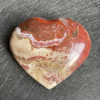 264g Piatră Naturală, Lemn Pietrificat Inima Lustruit Cristal Decor Rock Minerale Dragoste de Vindecare Reiki