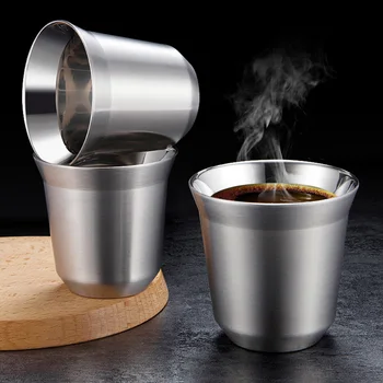 30ml/160ml dublu izolat ceașcă de cafea în aer liber Practic a Călători din Oțel Inoxidabil Cupe Mini Set Pentru Whisky Vin ceașcă de cafea
