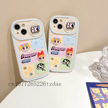 3D Papusa Drăguț P-Powerpuff Girls Telefon Caz pentru Iphone 11 12 13 14 15 Pro Max XS XR Moda Noua Ins Y2k