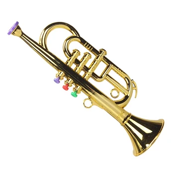 3X Trompeta 3 Tone 3 Chei Colorate de Simulare a Juca Mini Muzicale Instrumente de suflat Pentru Copii Petrecere de Ziua Jucărie de Aur