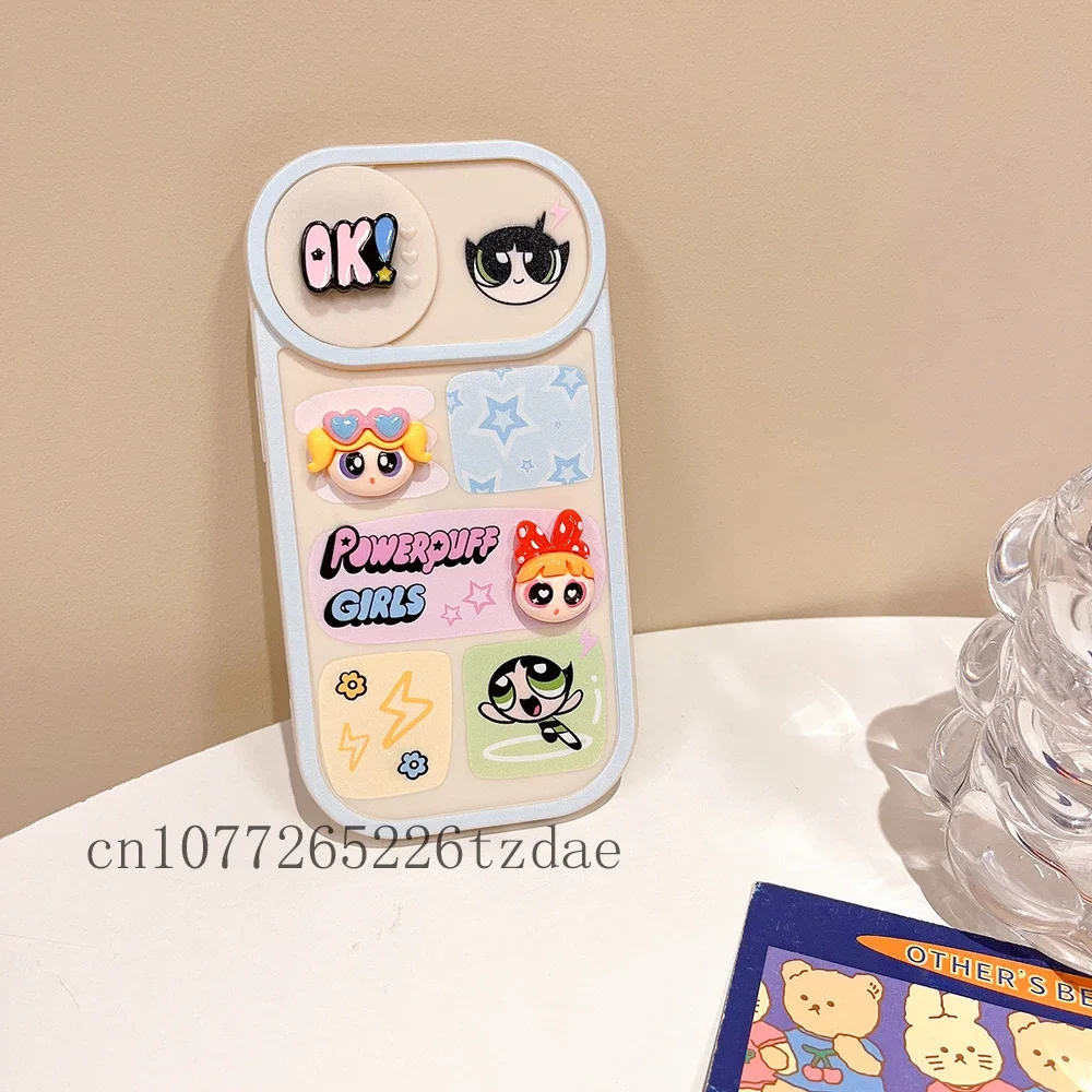 3D Papusa Drăguț P-Powerpuff Girls Telefon Caz pentru Iphone 11 12 13 14 15 Pro Max XS XR Moda Noua Ins Y2k - 2