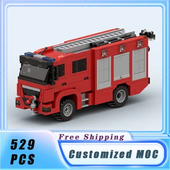 4*4 Orașului Vehicul de Pompieri MOC Blocuri Model Cărămizi Seturi Asambla Colecție de Afișare Jucării pentru Copii Cadouri 529PCS