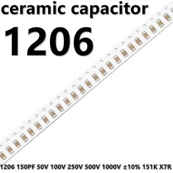 (50buc) 1206 150PF 50V 100V 250V 500V 1000V ±10% 151K X7R 3216 SMD Condensatoare Ceramice
