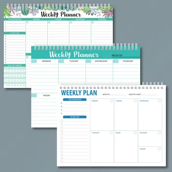 52 foi Săptămânale de Planificare Notepad Largă Pentru a Face Planificator cu Note de zi cu Zi Programe de Priorități a Atinge Obiectivele Sarcini
