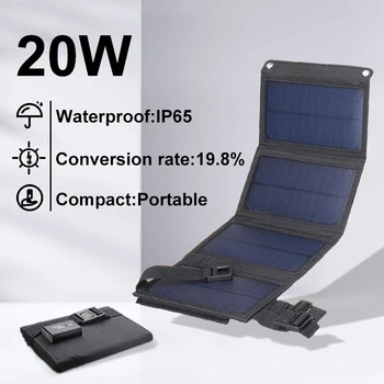5V20W Portabil cu Panou Solar Pliabil USB Baterie Încărcător Impermeabil pentru Telefon RV PAD Putere Mobil Încărcător de Baterie în aer liber