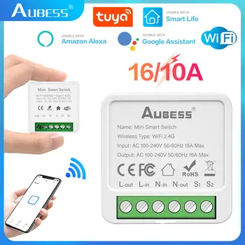 AUBESS Tuya Smart Home WiFi Switch 10/16A Intrerupator Pentru 1/2 Lumini Build-in Monitor de Putere Pentru Alice Alexa Google Asistent