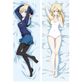 Anime GIRLS Und PANZER Pernă Acoperă Saori Takebe Dakimakura Cazul dimensiuni 60x180cm 3D față-verso, lenjerie de Pat Îmbrățișându Corp față de Pernă