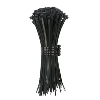 Auto-blocare din Plastic Nailon Cablu Cravată 100 de Bucăți Negre de 4x200 de Cravata Cablu Inel de Fixare