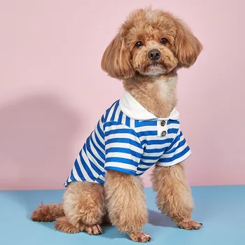 Beach resort stil de companie haine bleumarin cu dungi pisica haine ins stil casual, haine de câine producător en-gros