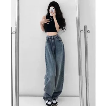 COZOK/ 2023 Nouă Talie Inalta Blugi Femei Harajuku Epocă BF Stilul Streetwear Vrac Moda Femme Largi Picior Pantaloni din Denim