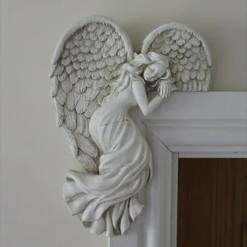 Cadru De Ușă Înger Wingss Sculptura Rășină Statuie Art Decor Acasă Decorare Cadou Perfect