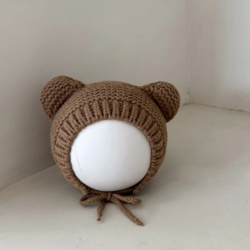 Caldă și Confortabilă Copii Băiat Knit Beanie cu Urechi de Urs, Desene animate pentru Fete Tricotat Pălărie Moale dedicat pentru Toamna Iarna - 1
