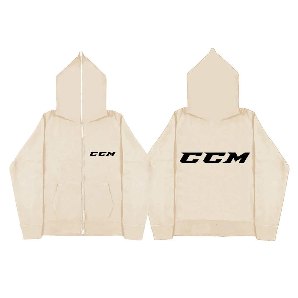 CCM Y2K Plin Fermoar Retro Cuplu Hip Hop Hoodies&Tricou Vrac Supradimensionate Harajuk High Street Bărbați Femei Streetwear Haina - 5