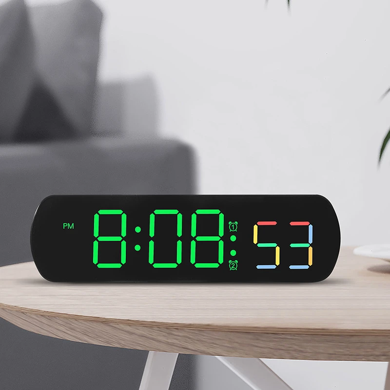 Ceas cu Alarmă Digital cu LED 12/24H Timp de Afișare a Temperaturii Ceas Electronic Pentru Dormitor, Living, Birou Decor Dormitor - 4