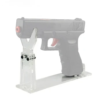 Clar Acrilic Armă De Mână Display Stand Pistol Rack Suport Pentru 5 Trepte De Viteză Reglabile Scurt Arme De Jucarie Model Arată Rack