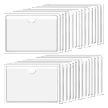 Clar Adeziv Buzunare 4X6in Card de Index Buzunare Mâneci Auto-Adezivă Cu partea de Sus de Încărcare Eticheta Buzunare (30 BUC) Durabil