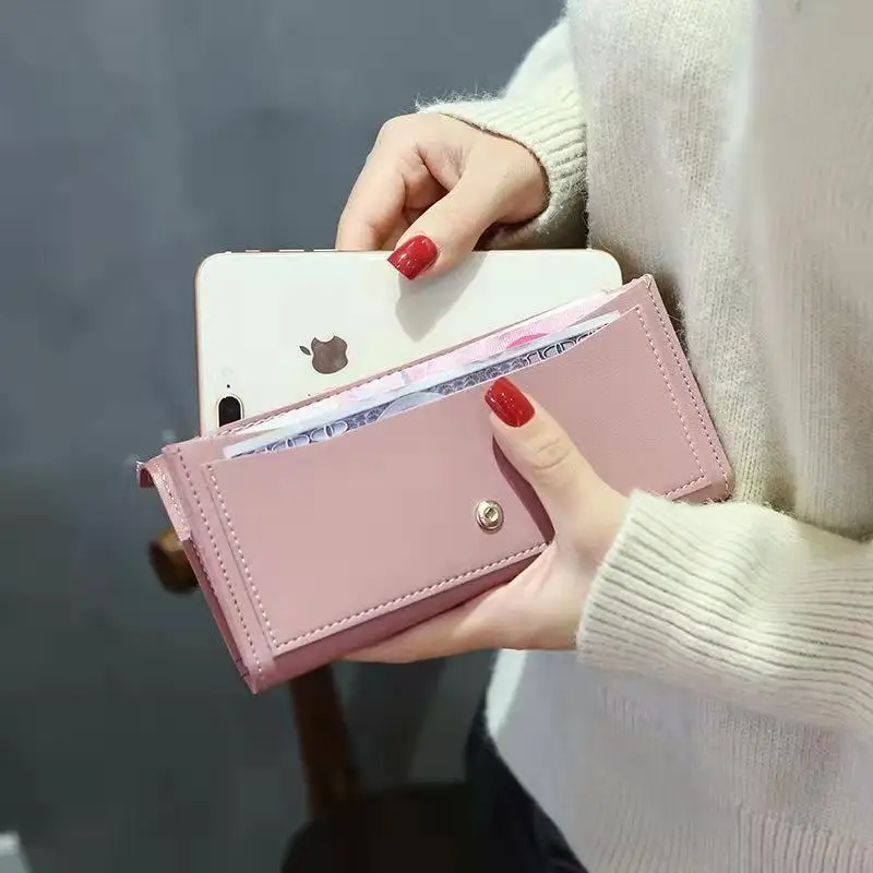 Coreea De Epocă Mult Design Pungă De Ambreiaj Femei Portofele 2023 Noua Moda Din Piele Hasp Buzunar Telefon Deținătorii De Carduri Bancare Cartera Mujer - 3