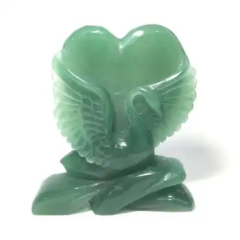 Cristal Sculpturi Aventurin Verde de Cristal Sculptate Animale de Lebădă Pentru Darul de Vindecare YHM