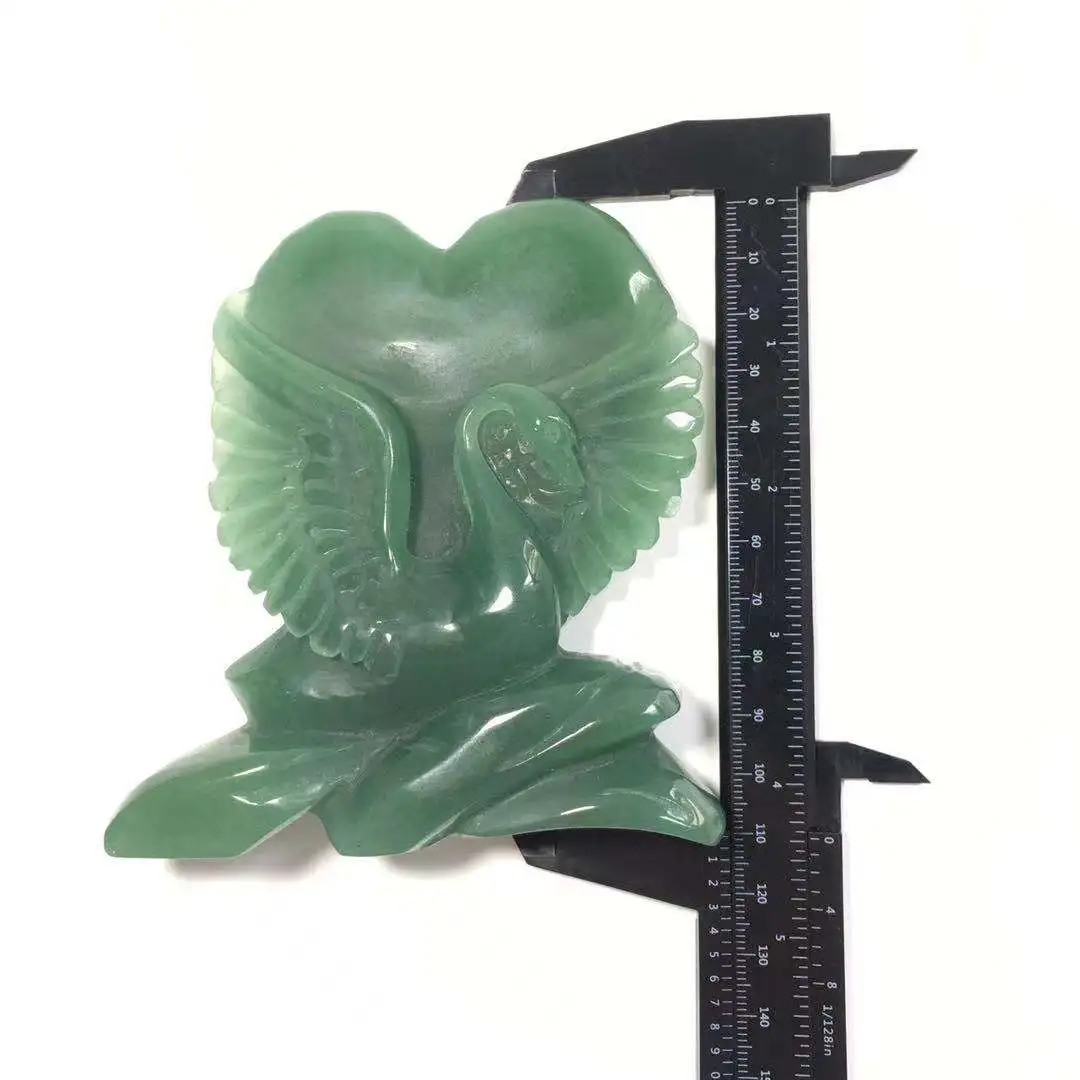 Cristal Sculpturi Aventurin Verde de Cristal Sculptate Animale de Lebădă Pentru Darul de Vindecare YHM - 5
