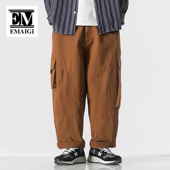De Sex Masculin Japonia, Coreeană Cityboy Moda Streetwear Liber Casual Largi Picior Pantaloni Barbati Pantaloni În Aer Liber Salopete Pantaloni