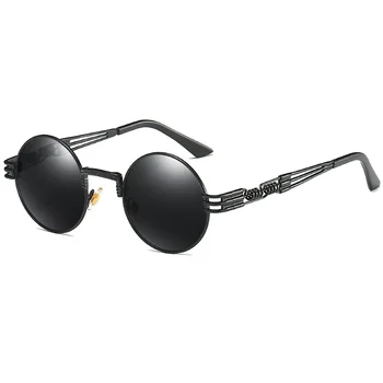 Dropshipping Punk Personalizate ochelari de Soare Rame Rotunde Femei Bărbați Ochelari de Brand, Design de Lux Polarizate Gafas De Sol pentru Petrecere