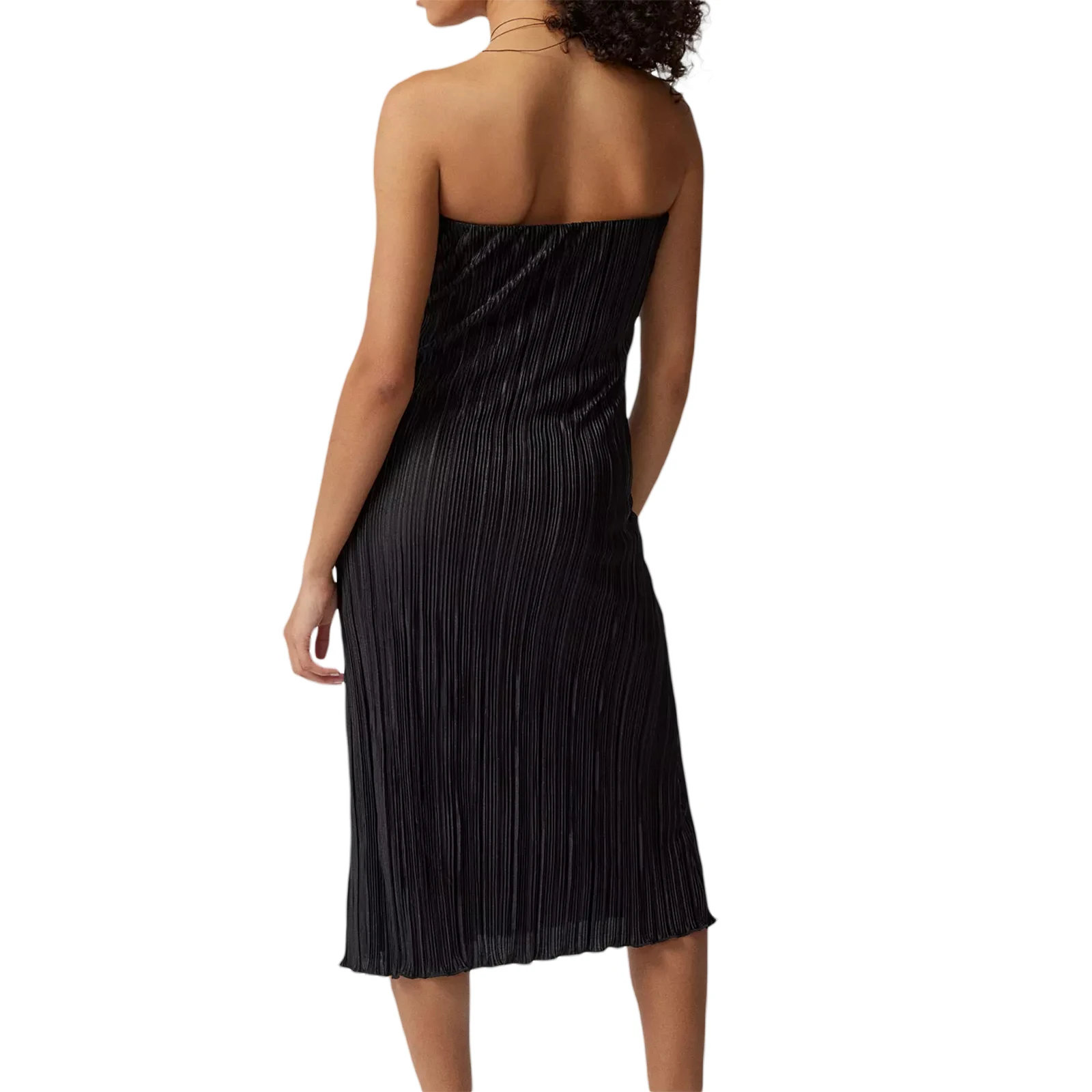 Femei Top Dress Strapless Fără Mâneci Culoare Solidă Cutat Rochie De Vară Pe Plajă - 2