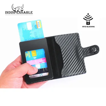 INDISPENSABIL Portofel Barbati Smart Pu Piele Carte de Portofel de Lux de Designer Om Titularul Cardului de Tri ori RFID Caz titularul Cardului de Afaceri
