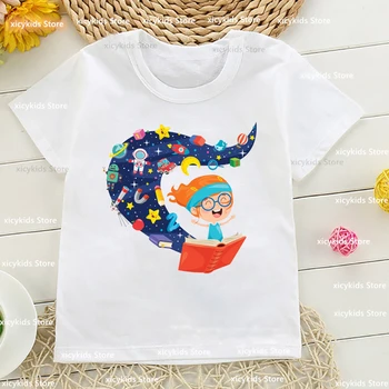 Ide Copii Tricou Distractiv Carte de Vis Grafic de Imprimare T-Shirt Pentru Baieti/Fete Drăguț pentru Copii Alb O-Neck Cămașă de Sus 1-15 Ani
