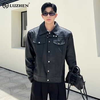 LUZHEN Jachete de Piele pentru Bărbați Frumos Motociclete de sex Masculin Pu Haine de Moda coreeană Stil de Personalitate 2023 Toamna Iarna Nou 6000e4