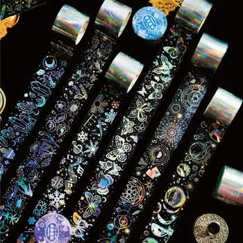 Laser Banda PET Retro Cadru Simplu de Mână Cont Suport Material Bandă Washi Decorative Material Adeziv Autocolante