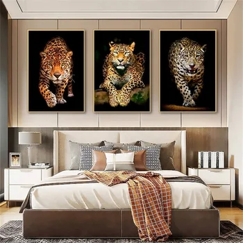 Leopard Animal Sălbatic de Mers pe jos Tablouri Canvas Wall Art Postere si Printuri Imaginile pentru Camera de zi de Decorare Acasă Cuadros