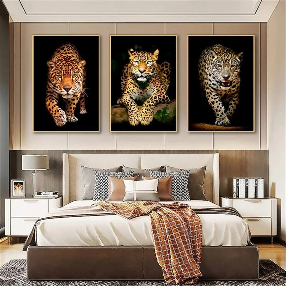 Leopard Animal Sălbatic de Mers pe jos Tablouri Canvas Wall Art Postere si Printuri Imaginile pentru Camera de zi de Decorare Acasă Cuadros - 0